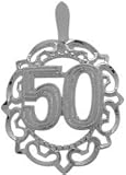 Genuine Sterling Silver Fancy #50 Circle Age Pendant with 20