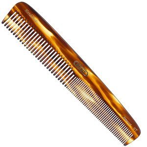 Kent Hand-Made 192mm large Size, Coarse/Fine Hair Dressing Table Comb - 9T
