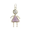 10K Yellow Gold Baby Girl Birthstone Pendant