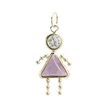 10K Yellow Gold Baby Girl Birthstone Pendant