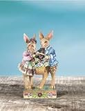 Jim Shore Easter Bunny Couple With Basket - Happy Together