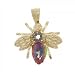 14KT Yellow Gold Bee Pendant 4CT Mystic Fire Topaz Gem