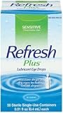 Allergan Refresh Plus Eye Drops, Lubricant, Sensitive, 50 ct.