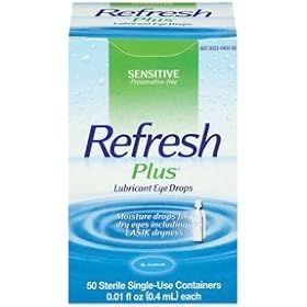 Allergan Refresh Plus Eye Drops, Lubricant, Sensitive, 50 ct.