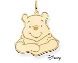 Winnie The Pooh Pendant, 14K Solid Yellow Gold