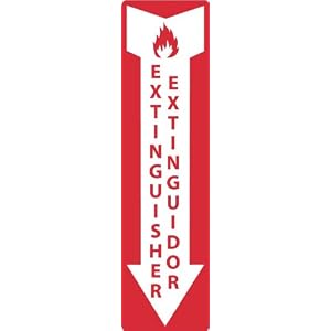 M775AP – Fire Extinguisher, Bilingual, 4\” X 12\”, Pressure Sensitive Vinyl, 25 per Pack