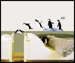 Easy Instant Decoration Wall Sticker Decal - Penguin Group Dive