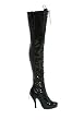 Women's 4 1/2 Inch Heel Lace Up Thigh High Boot With Full Inner Zipper