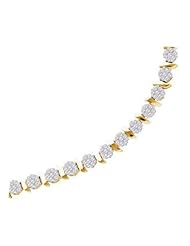 3 cttw 14k Yellow Gold Diamond Flower Bracelet (Real Diamonds: 3 cttw)