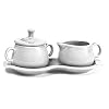 Fiesta Covered Creamer and Sugar Set with Tray, White