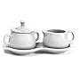 Fiesta Covered Creamer and Sugar Set with Tray, White