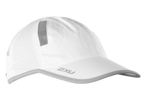 2XU Unisex Adult Run Cap, White/Grey, One Size Fits All