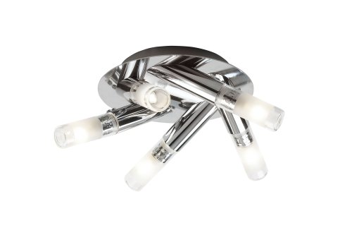 ENDON 5-flammige Deckenlampe f&uuml;rs Badezimmer Chrom, G9 Halogen 40 Watt EL-1303-5CH
