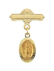 14K Yellow Gold Miraculous Baptismal Pin