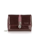 Keshia Dark Plum Patent Eco-Leather French Purse Wallet