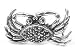 Third Party New : Sterling Silver Vintage Style Marcasite Crab Pin Brooch