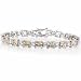 Sterling Silver Square and Circle Champagne and Simulated Diamond CZ Tennis Bracelet