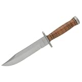 Fox Usmc Knives 1694 Marine Dagger Fixed Blade Knife With Stacked Leather Handle