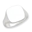 Sterling Silver 12.5x14mm Solid Back Signet Ring