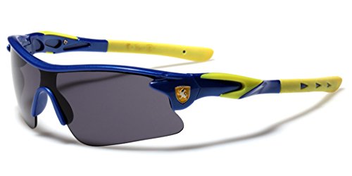 Half Frame Kids Teen Age 8-16 Performance Baseball Cycling Running Sport Sunglasses - Blue