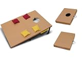 Bean Bag Toss & Corn Hole Set - 2 Boards & 8 Bean Bags - Score Counter & Carrying Handles