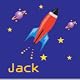 Boys Space Rocket Canvas Wall Art
