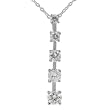 Sterling Silver 5 Columnar Stones Pendant