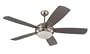 Monte Carlo 5DI52BSD-L Discus 52-Inch Contemporary Ceiling Fan with Light Kit and Five Silver Blades, Brushed Steel