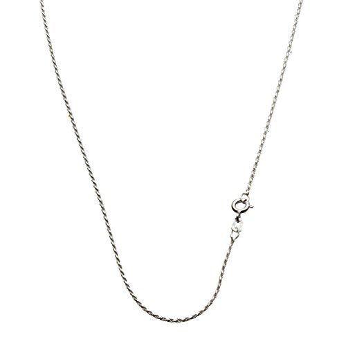 1mm Rope Diamond Cut Sterling Silver Nickel Free Chain Necklace Italy, 20″