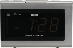RCA RP5420 AM FM Clock Radio with 1.4-Inch Display and Auto Time Set
