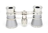 Finissimo Optics 3x25 Platinum Finish Opera Glasses / Theater Binoculars / with Silver Trim