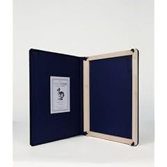 DODO-Case f�r iPad 2 handgefertigte, leinengebundene, Echt-Holz Buchbinder-H�lle, mit Magnet, schwarz/dunkel-blau (dark blue)