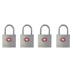  Master Lock 4683Q TSA-Approved Nickel Keyed Alike Luggage/Baggage Lock, 4-Pack