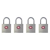 Master Lock 4683Q TSA-Approved Nickel Keyed Alike Luggage/Baggage Lock, 4-Pack, colors may vary