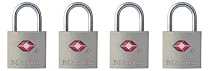 Master Lock 4683Q TSA-Approved Nickel Keyed Alike Luggage/Baggage Lock, 4-Pack
