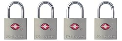 Master Lock 4683Q TSA-Approved Nickel Keyed Alike Luggage/Baggage Lock, 4-Pack, colors may vary