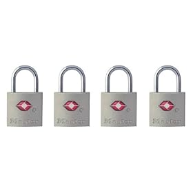 Master Lock 4683Q TSA-Approved Nickel Keyed Alike Luggage/Baggage Lock, 4-Pack, colors may vary