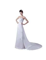 Sexy Sweetheart Satin Crystals Lace-Up Crystal Backless Beaded Wedding Dress 