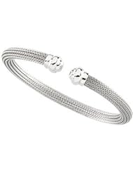 7.5 Inch 14K White Gold Hollow Bangle Bracelet