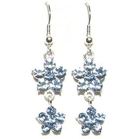 Click here to buy Floral Fantasy Austrian Crystal Earrings - Blue by Maggie T New York.