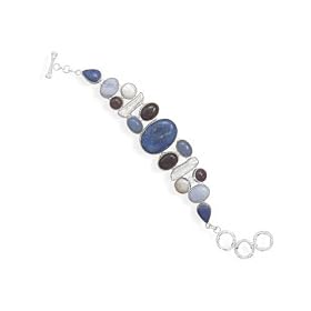 8 Inch+1Extension Lapis, Amethyst, Agate, Chalcedony and Cultured Freshwater... by CleverEve