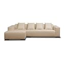Alto Sofa R - Leder - cr&egrave;me - Holzf&uuml;&szlig;e