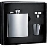 6 oz Stainless Steel Flask Gift Set