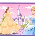 Disney Four Princesses &amp; Castle Purple Wallpaper Border