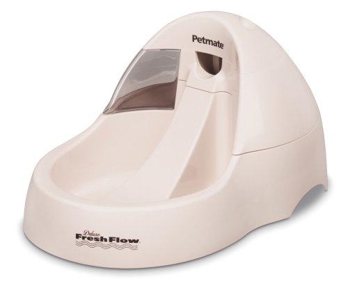 Petmate Deluxe Fresh Flow Pet Fountain Jumbo, Bleached Linen