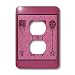 Jaclinart Fantasy Vintage Nouveau Trees Nature Damask - Magenta trees on soft pink damask background - Light Switch Covers - 2 plug outlet cover