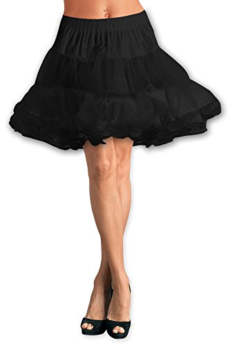 Black Butterfly 20"Â Long Vintage Satin Organza Petticoat