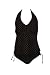 Womens Marina West Plus Size Swimsuit, Tankini, Halter, Bikini, Black W/brown Dots
