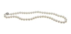 AAA 7.5-8mm White Freshwater Pearl Necklace 18in Princess