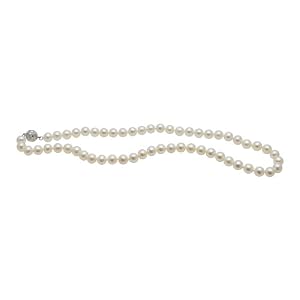AAA 7.5-8mm White Freshwater Pearl Necklace 18in Princess by